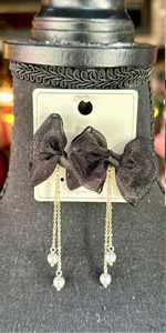 Bow & Chain Drop Earrings