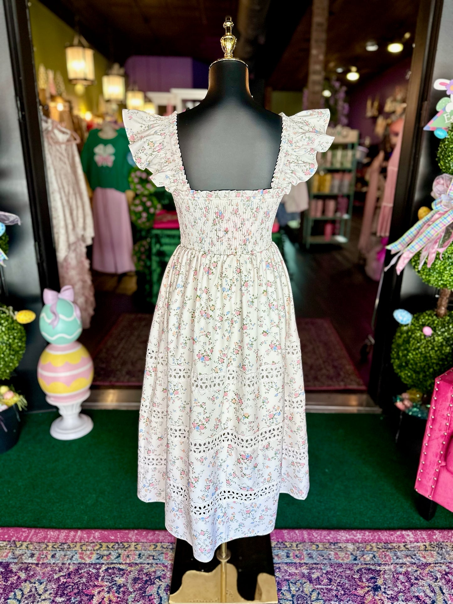 Ivory Garden Grace Midi Dress
