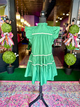 Load image into Gallery viewer, Hunter Green Ruffle Sleeve Dress
