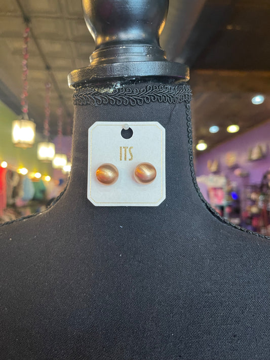 Nude Metallic Sphere Studs