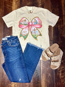 Comfort Colors Easter Holy Bow Tee