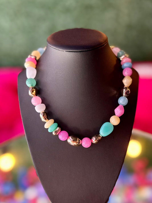 Multicolor Organic Acrylic Necklace