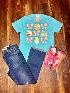 Comfort Colors Blue Coquette Easter Tee