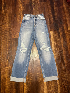 Medium Wash Super High Rise Dad Jeans