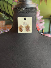 Load image into Gallery viewer, Glittery Acorn Studs
