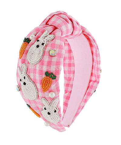 Pink Plaid Easter Peeps Headband
