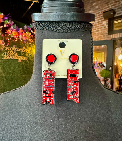 Red & Black GAME DAY Earrings