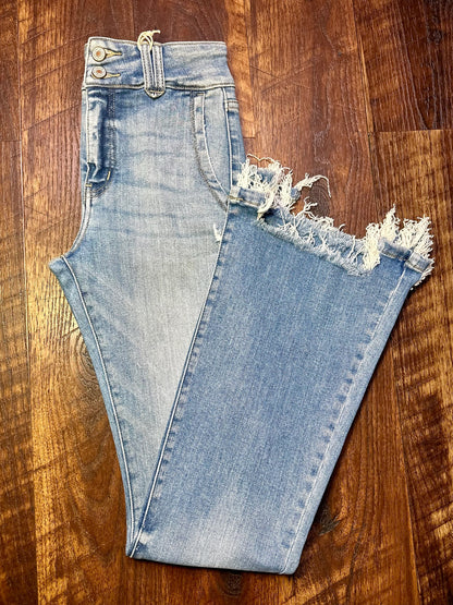 Kancan Medium Wash High Rise Flare Jeans