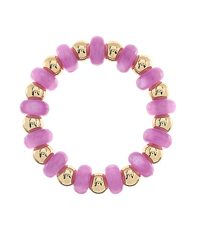 Purple & Gold Beaded Bracelet