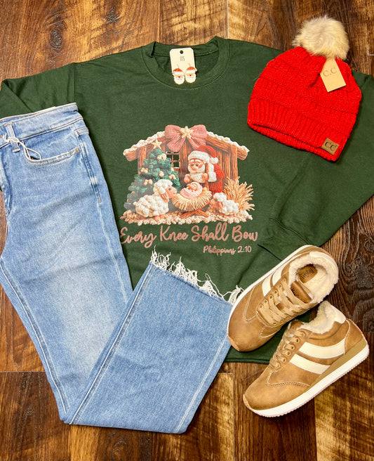 Every Knee Shall Bow Christmas Sweatshirt
