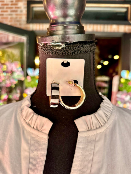 Black & White Striped Hoops