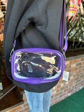 Load image into Gallery viewer, Clear Crossbody w/ Purple trim
