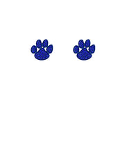 Load image into Gallery viewer, Royal Blue Rhinestone Paw Print Studs
