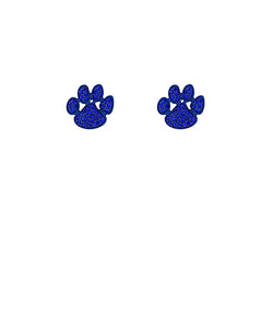 Royal Blue Rhinestone Paw Print Studs