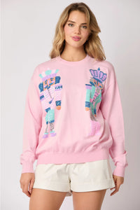 Light Pink Sequin Nutcracker Sweater