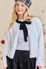Load image into Gallery viewer, White Pearl Embellished Cardigan
