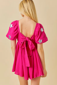 Fuchsia Star Romper