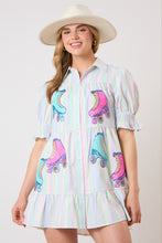 Load image into Gallery viewer, Sequin Roller Skate Shirt Dress
