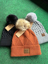 Load image into Gallery viewer, Woven CC Pompom Beanies
