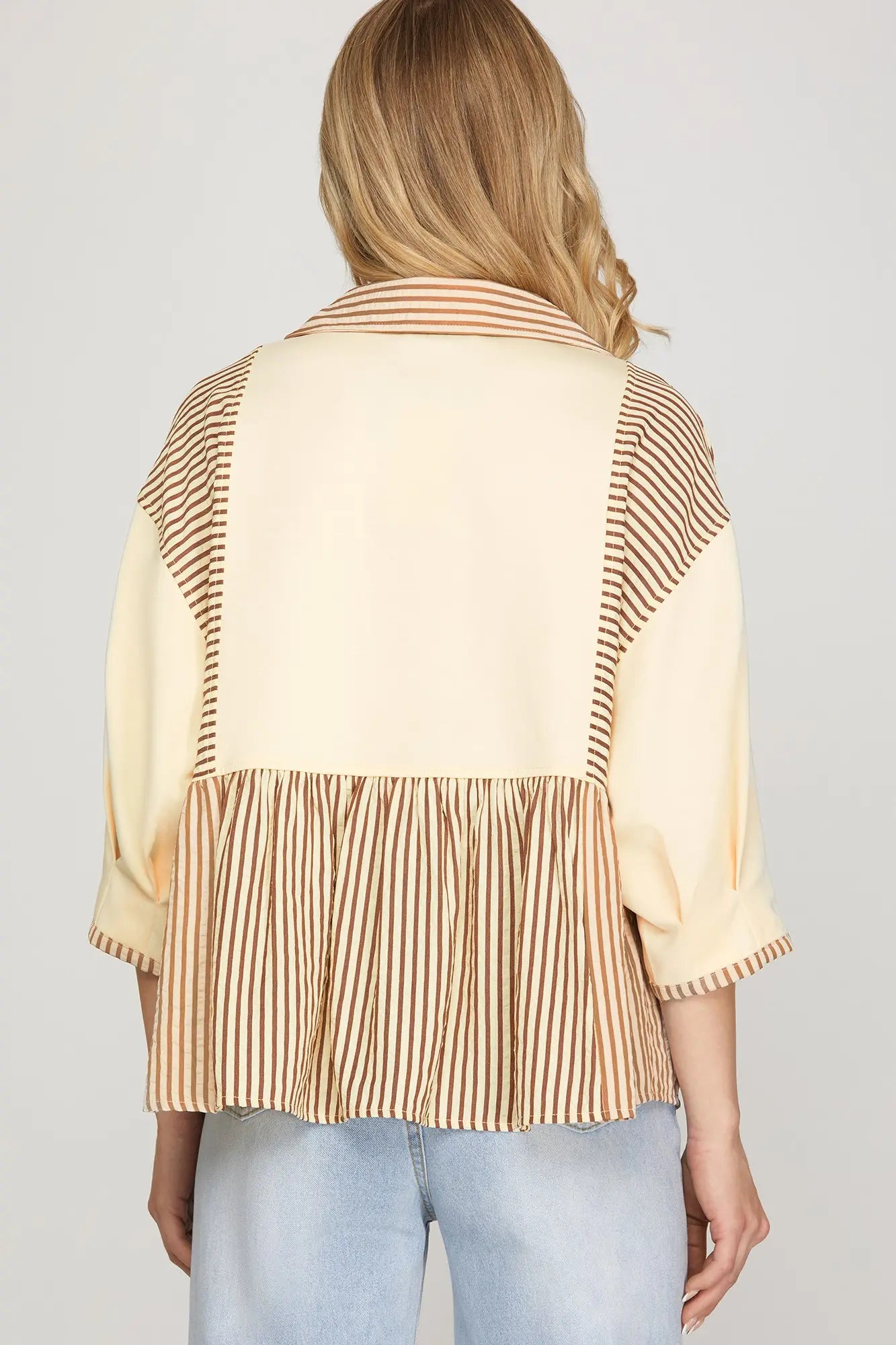 Striped Half Sleeve Top