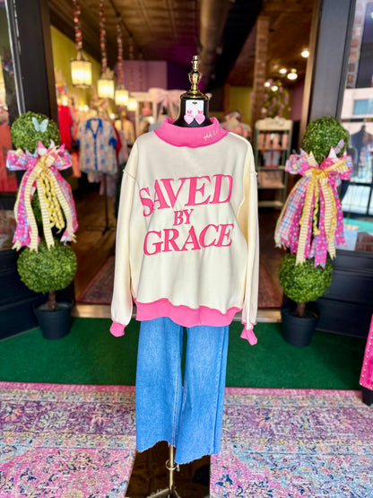 Saved By Grace Mockneck Sweatshirt