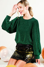 Load image into Gallery viewer, Hunter Green Glittery Knit Top
