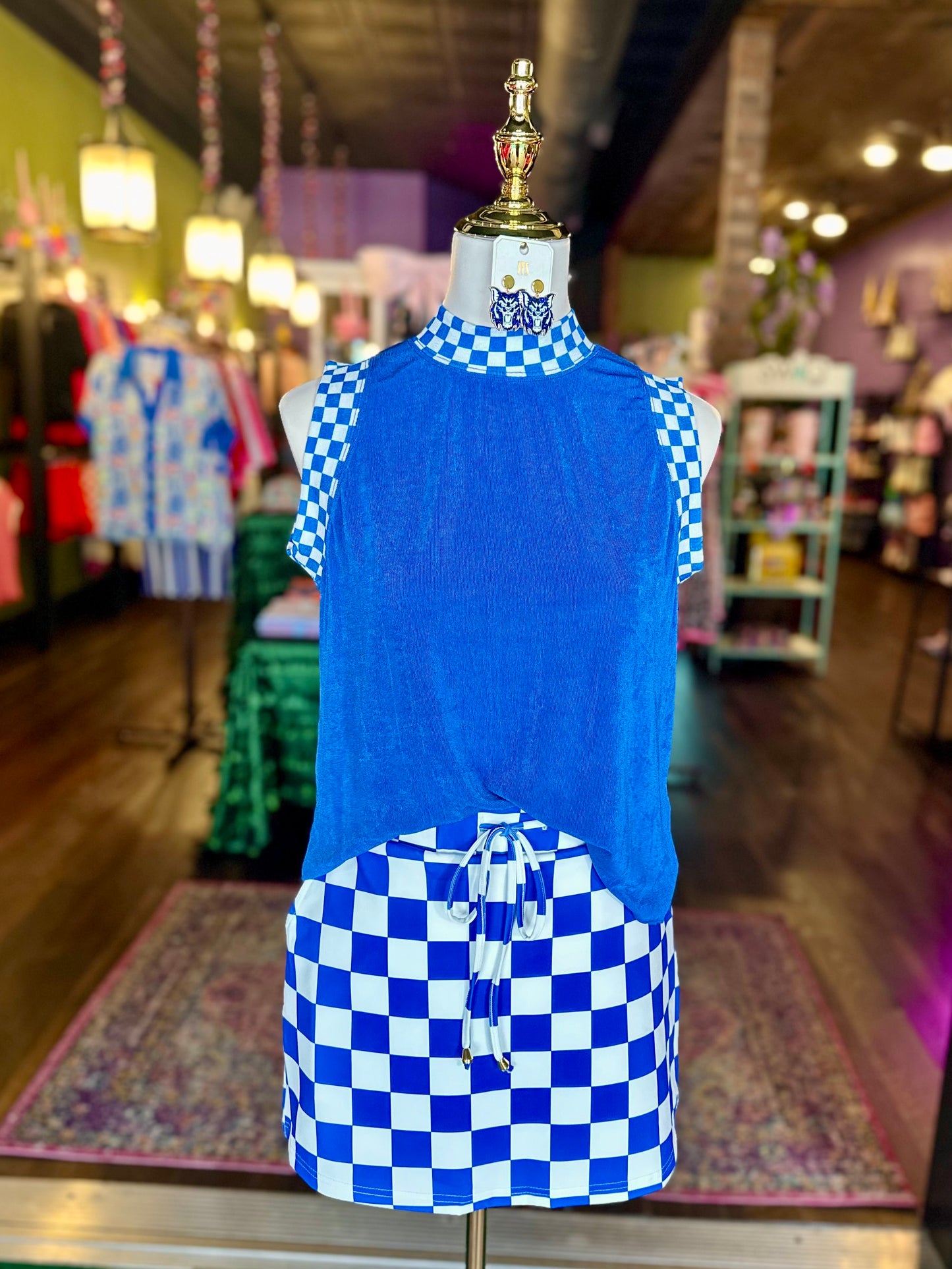 Let’s Go! Checkered Skort - Blue