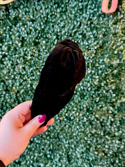 Black Velvet Top Knot Headband