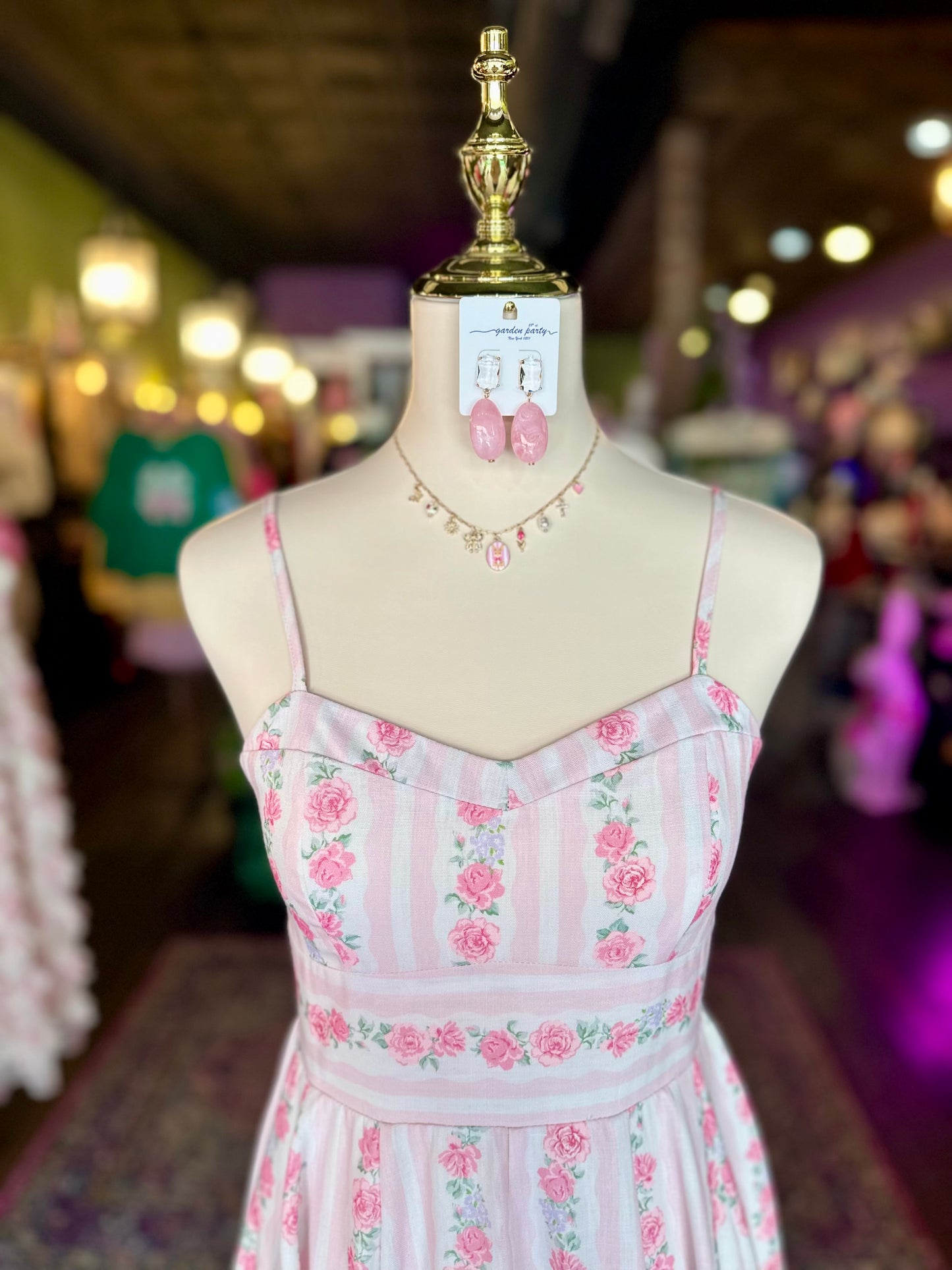 Radiant Rose Garden Midi Dress