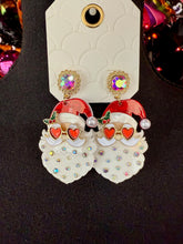 Load image into Gallery viewer, Jeweled Santa Dangles
