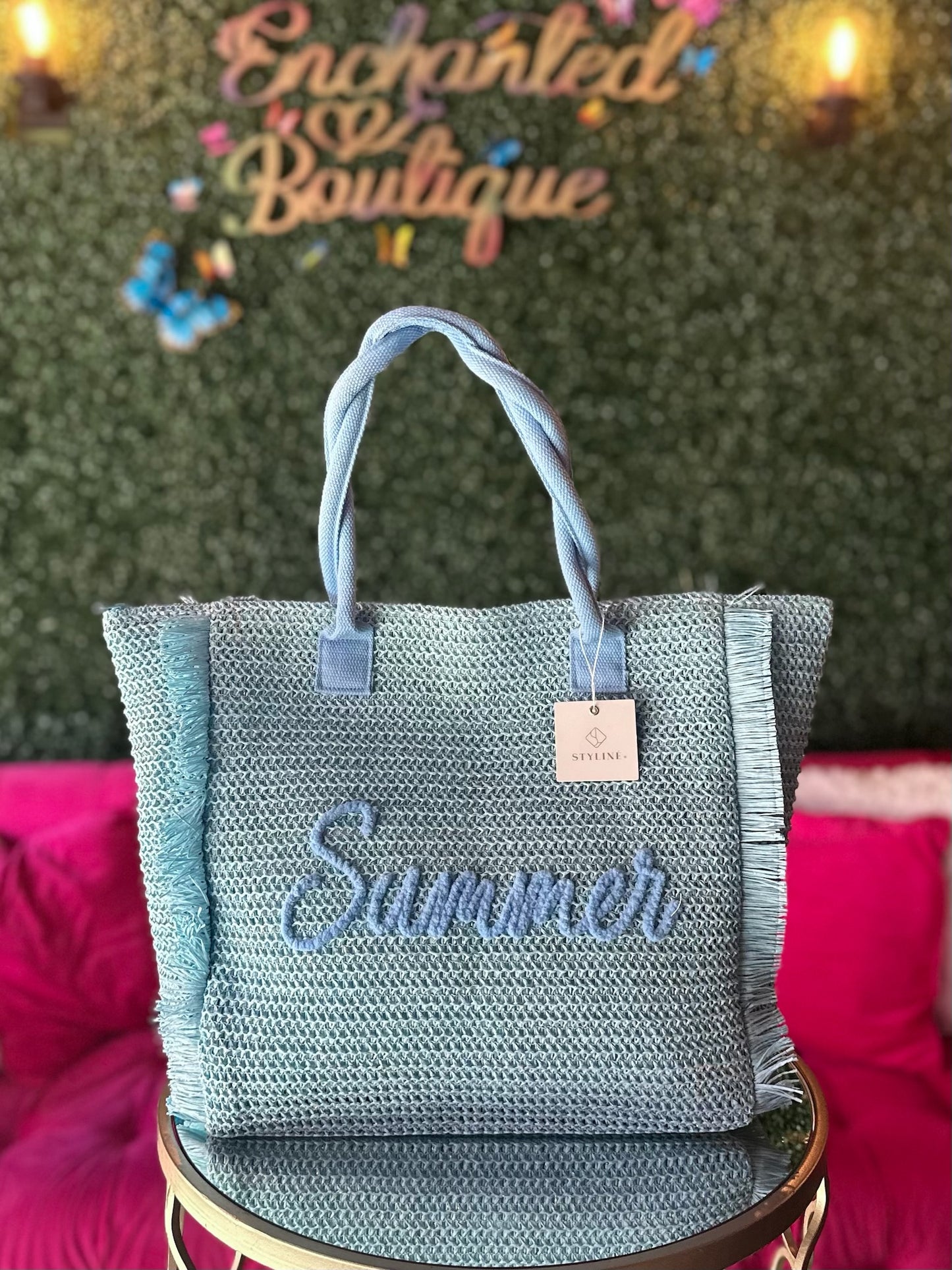 Blue SUMMER Beach Tote Bag