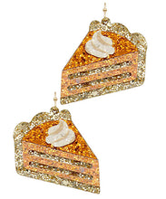 Load image into Gallery viewer, Glittery Pumpkin Pie Earrings
