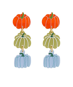 Three Tier Pumpkin Drop Earrings