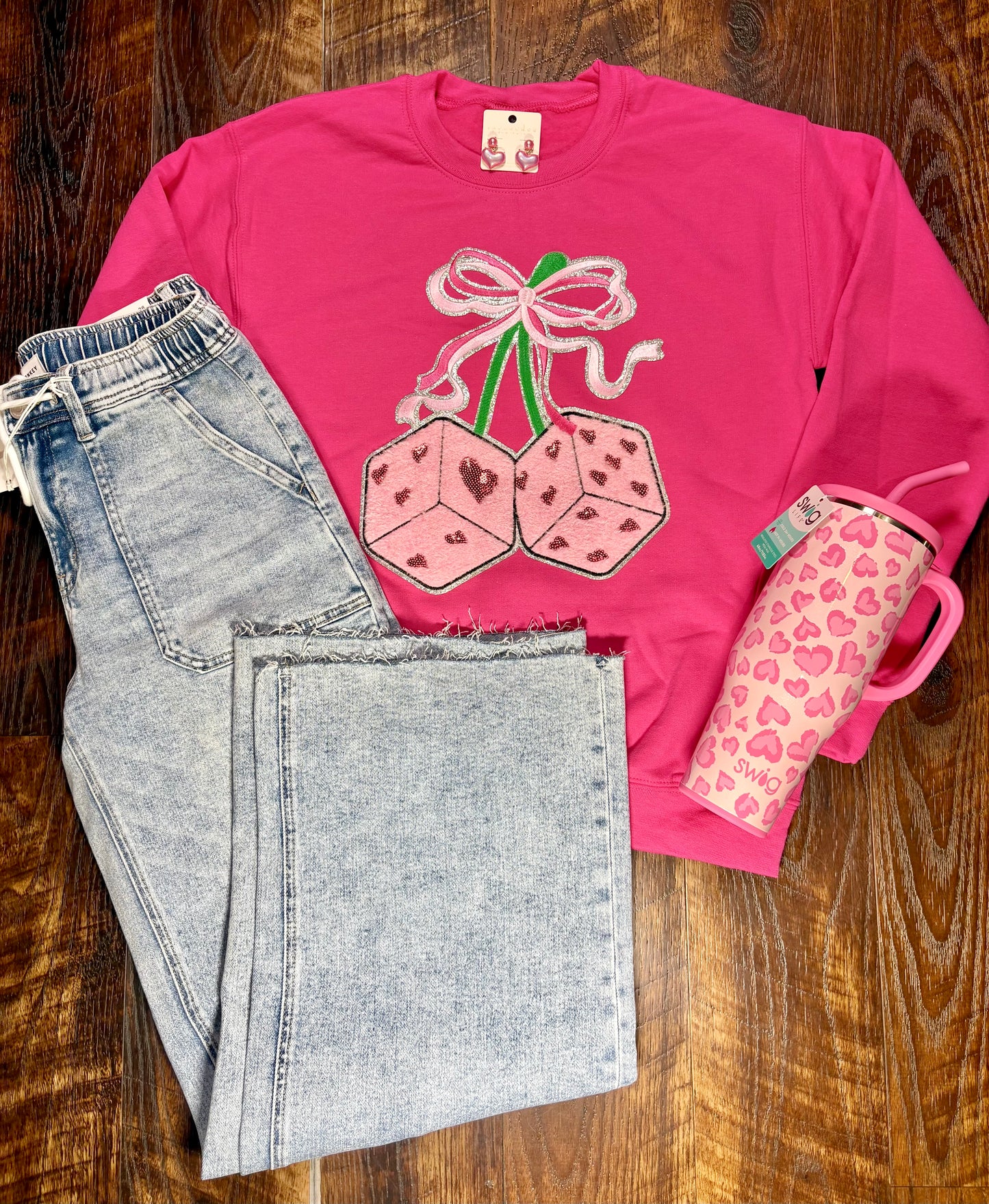 Bow & Cherry Dice Sweatshirt