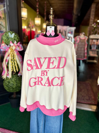 Saved By Grace Mockneck Sweatshirt