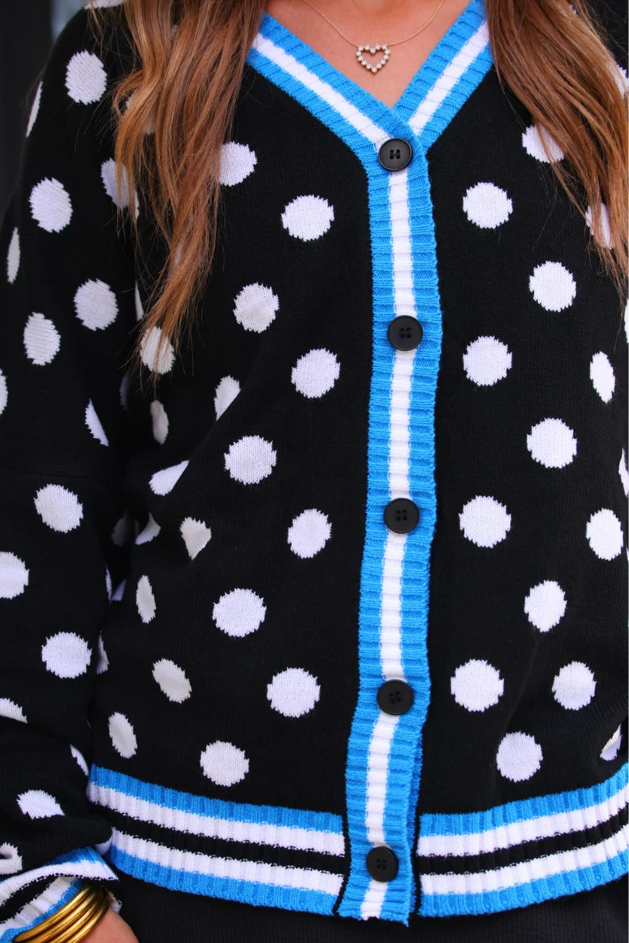 Polka Dot Knit Cardigan