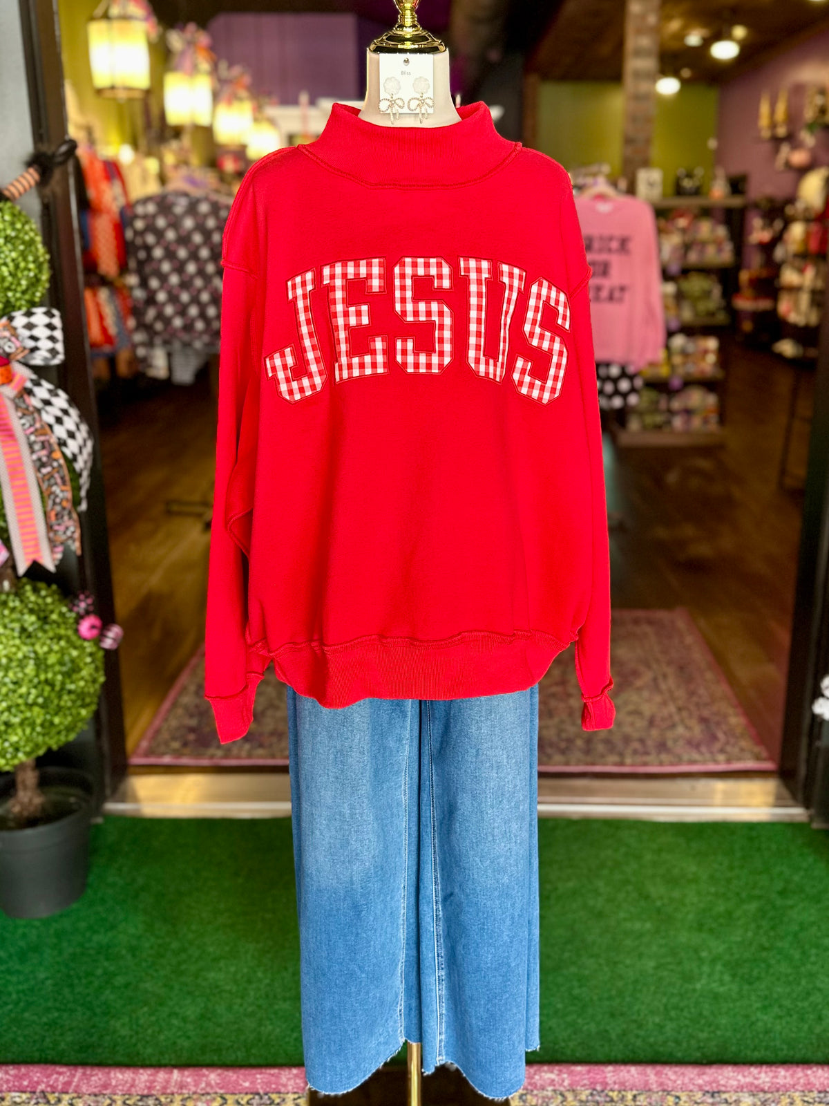 Jesus Mock Neck Sweatshirt