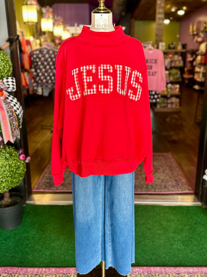 Jesus Mock Neck Sweatshirt