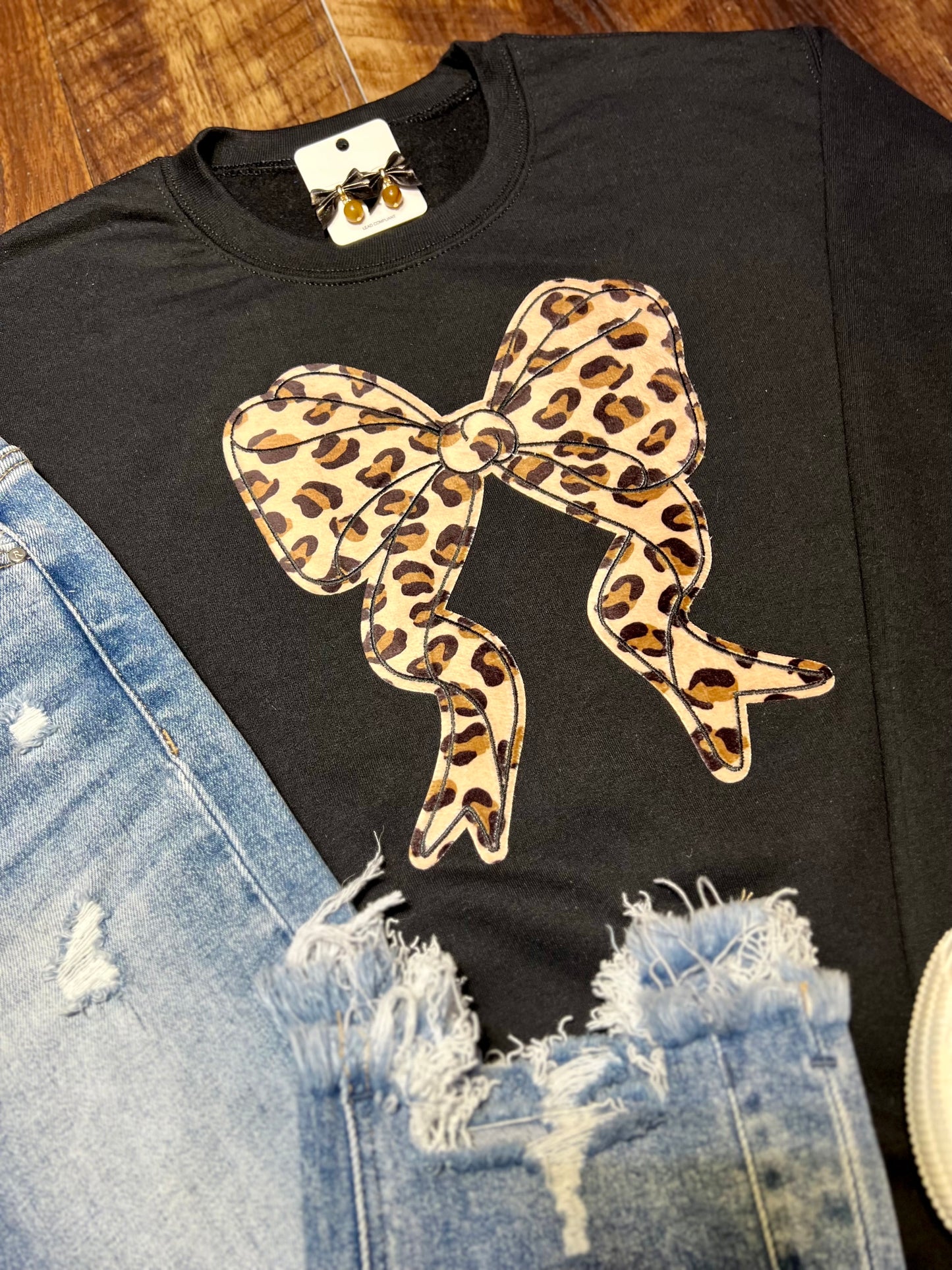 Leopard Bow Sweatshirt