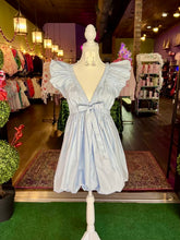 Load image into Gallery viewer, Light Blue Pearl Bubble Hem Mini Dress
