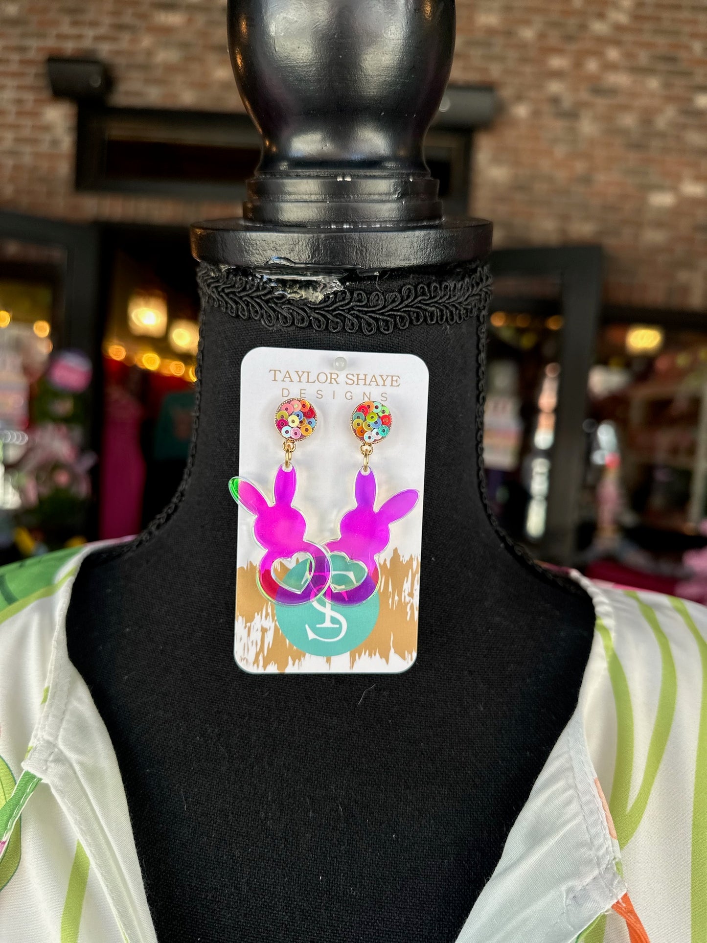 Iridescent Bunny Earrings