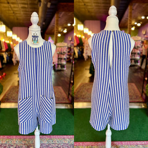 Stripe Knit Sleeveless Rompers