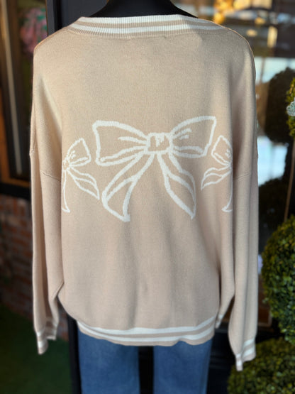 Long Sleeve Bow Patterned Cardigans