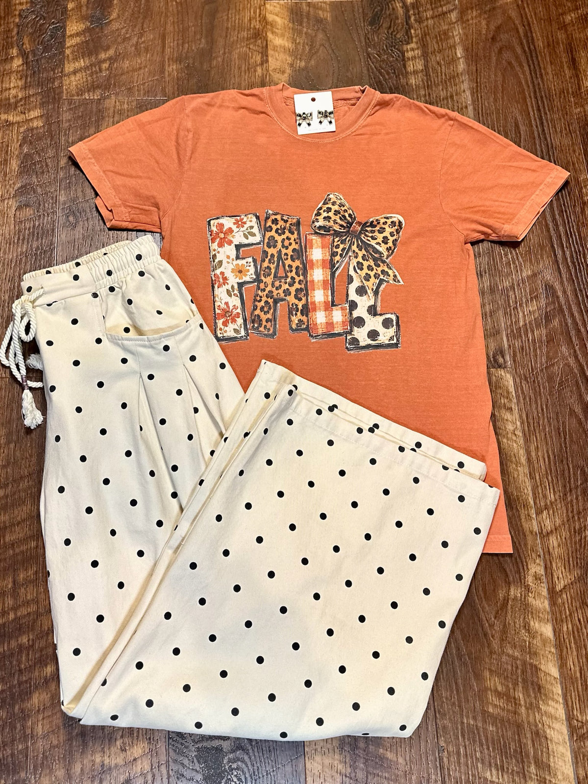 Comfort Colors FALL & Leopard Bow T-Shirt