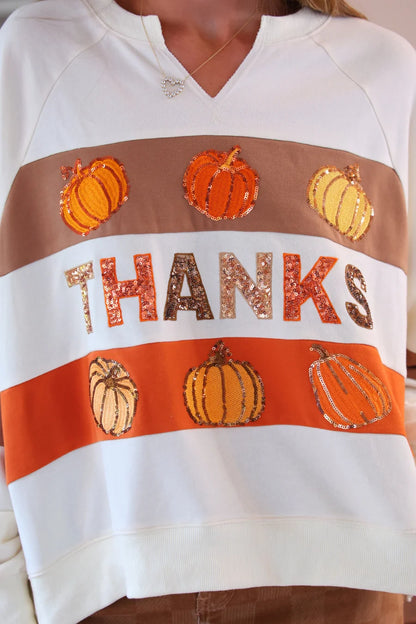 “Thanks” Pumpkin Pullover