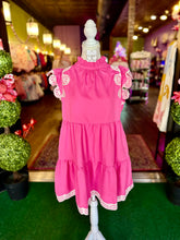 Load image into Gallery viewer, Pink &amp; White Tiered Dress
