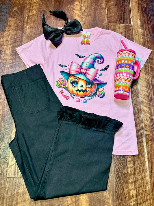 Comfort Colors Coquette Jack O’ Lantern Witch T-Shirt