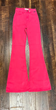 Load image into Gallery viewer, High rise Super flare Raspberry jeans
