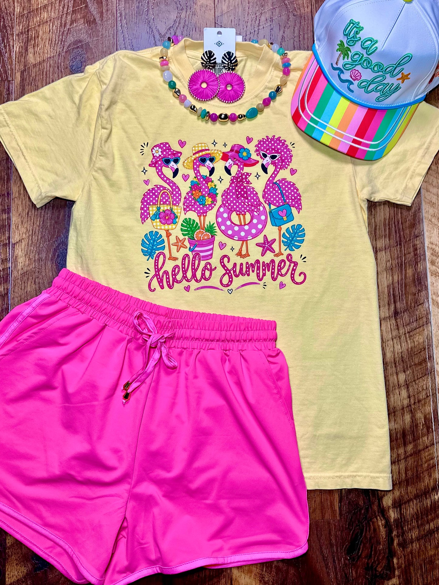 Comfort Colors "Hello Summer" Flamingo T-Shirt