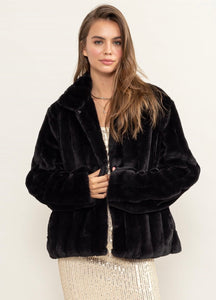 Black Faux Fur Coat